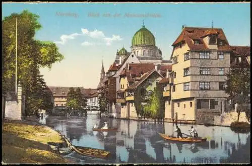 Ansichtskarte Nürnberg Stadtteilansicht Blick von der Museumsbrücke 1910