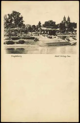 Ansichtskarte Werder-Magdeburg Partie am Adolf-Mittag-See 1920