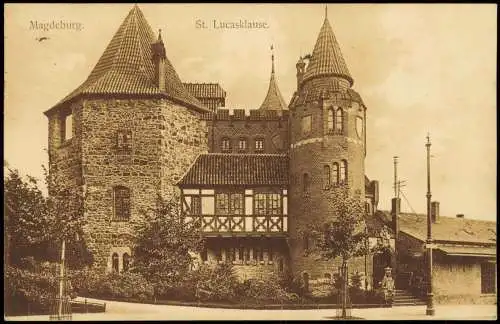 Ansichtskarte Magdeburg St. Lucasklause 1918   1. Weltkrieg Feldpost gelaufen