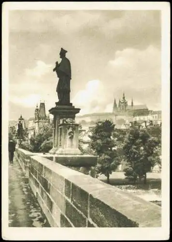 Postcard Prag Praha Karlsbrücke Prag HL. JOHANNES VON NEPOMUK 1960