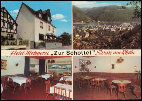 Ansichtskarte Spay Hotel Metzgerei Zur Schottel Rhein 1975
