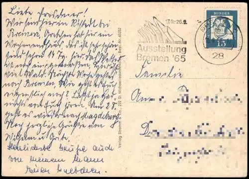 Ansichtskarte Ristedt-Syke 3 Bild Denkmal Geschäft 1965