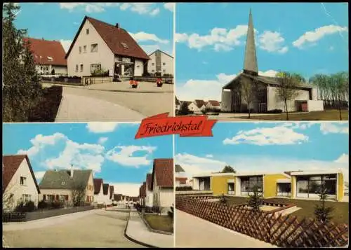 Ansichtskarte Friedrichstal-Baiersbronn 4 Bild Kirche Geschäft Straße 1982