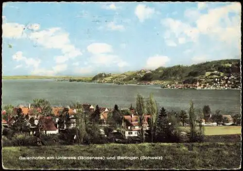 Ansichtskarte Gaienhofen Stadt Untersee Bodensee und Berlingen Schweiz 1965