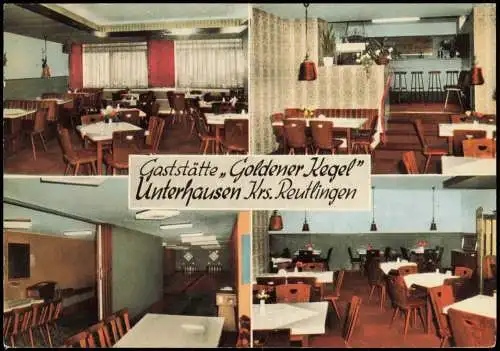Unterhausen 4 Bild Gaststätte, Goldener Kegel Gastraum Kegelbahn 1987