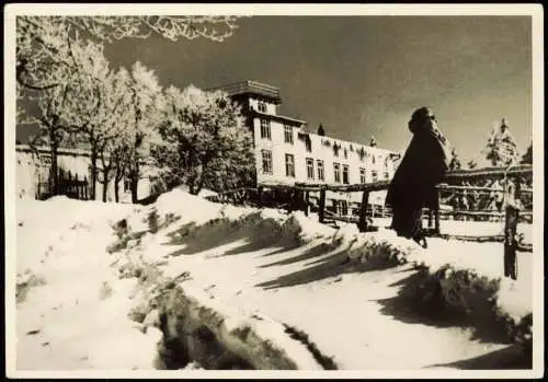 Ansichtskarte Wieda (Harz) Berghotel "Stöberhai" im Winter 1956