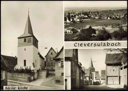 Ansichtskarte Cleversulzbach-Neuenstadt am Kocher 3 Bild Kirche Straßen 1969