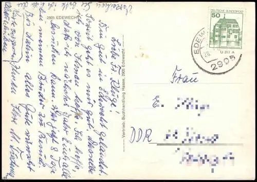 Ansichtskarte Edewecht Stadtpartie 1978