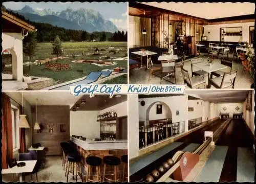 Ansichtskarte Krün Mehrbild-AK Golf-Café Weinstube Miniaturgolf 1965