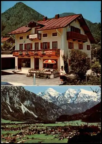 Ruhpolding Mehrbildkarte Ortspanorama und Gästehaus Haus Steinbach 1976