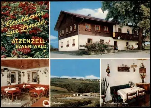 Ansichtskarte Atzenzell Mehrbild-AK Gasthaus zur Linde Bes. Willi Schmid 1975