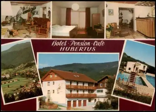 Bodenmais Mehrbild Ansichtskarte Hotel Pension Café Hubertus Inhaber 1968
