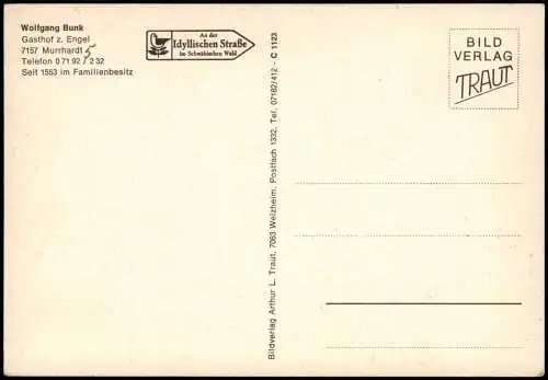 Ansichtskarte Murrhardt Wolfgang Bunk Gasthof z. Engel 1975