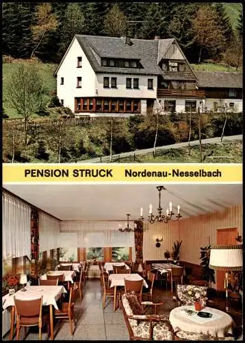 Nordenau-Schmallenberg 2-Bild-Karte PENSION STRUCK Nordenau-Nesselbach 1978