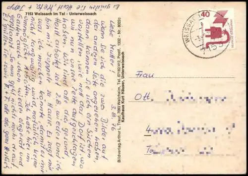 Ansichtskarte Unterweissach 2-Bild-Karte mit Ortsansichten 1976