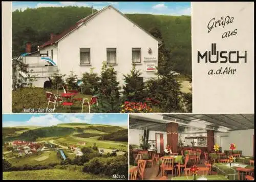 Müsch-Bad Neuenahr-Ahrweiler Reklame-Karte Werbung Hotel Zur Post 1970
