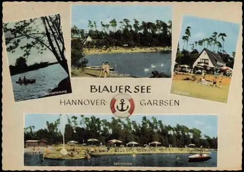 Ansichtskarte Garbsen Ortsansichten BLAUER SEE (Mehrbildkarte) 1969