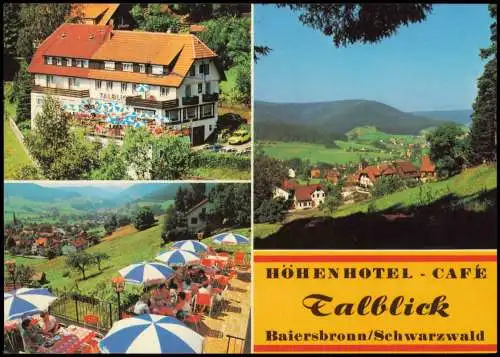 Ansichtskarte Baiersbronn 3 Bild Cafe u. Pension Talblick 1990