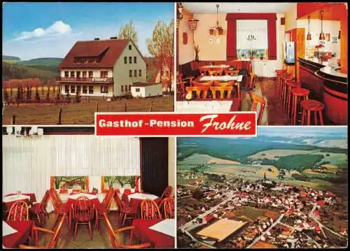 Ansichtskarte Kallenhardt-Rüthen Gasthof Pension Frohne 4 Bild Gastraum 1974