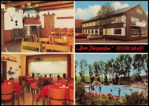 Velen (Westfalen) Restaurant Zum Tiergarten 4 Bild Gastraum Schwimmbad 1976