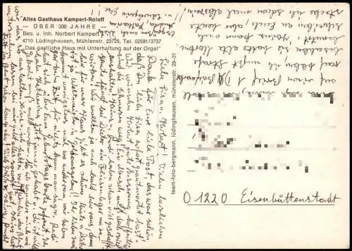 Ansichtskarte Lüdinghausen Altes Gasthaus Kampert Roloff 1973