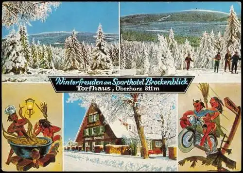 Torfhaus (Harz)-Altenau Sporthotel Brockenblick im Winter MB 1973
