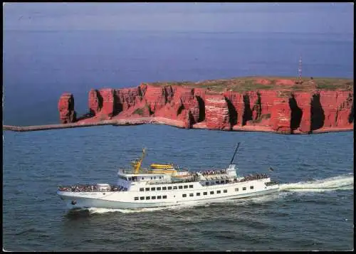 Ansichtskarte Helgoland (Insel) Luftbild Motorschiff Funny Girl 1992