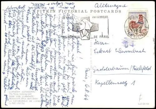 CPA .Frankreich Cathedral Frankreich DOM VON LLANDAFF 1966