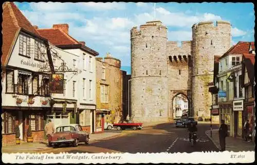 Postcard Canterbury The Falstaff Inn and Westgate Canterbury 1967