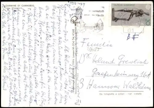 .Italien Italia Lago Maggiore (Italien) Carmine Di Cannobio 1974