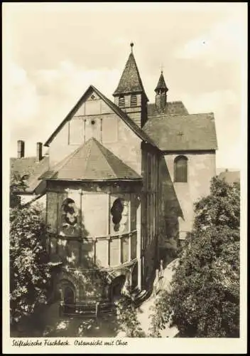 Fischbeck-Hessisch Oldendorf Stiftskirche Ostansicht mit Chor 1960