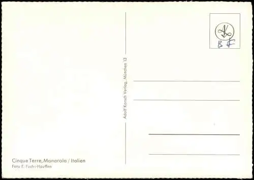 Cartolina .Italien Italia Cinque Terre, Manarola Italien 1960