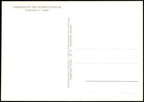 Ansichtskarte Creglingen Herrgottskirche Innenansicht 1969
