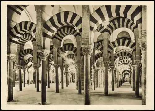 Postale Córdoba Moschee. Blick in den Bau Abd er Rahmans 1960