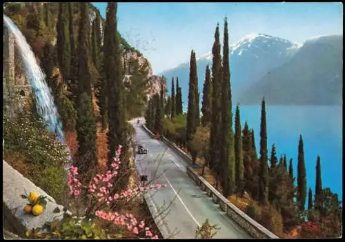 Cartolina Riva del Garda Gardesana Straße Lago di Garda 1963  gel. Luftpost