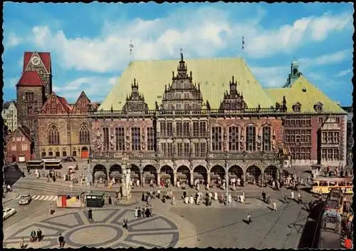 Ansichtskarte Bremen Rathaus Partie 1960