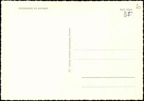 Ansichtskarte Bremen BOGENGANG AM RATHAUS 1955