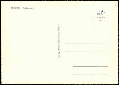 Ansichtskarte Bremen Rathaus Rathaussaal 1955