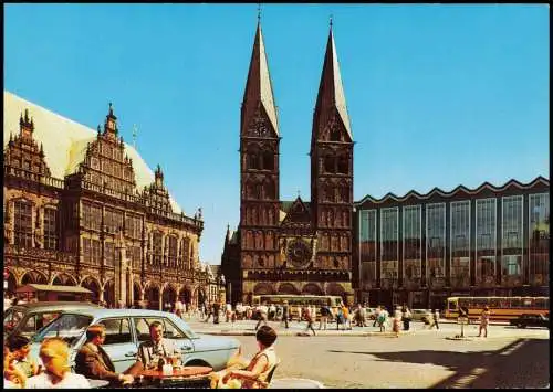 Ansichtskarte Bremen Marktplatz mit Rathaus, Dom und Parlament 1978