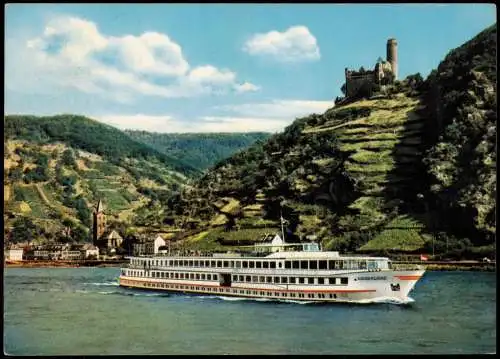 Wellmich-St. Goarshausen BURG MAUS mit M.S. NEDERLAND Schiff Ship 1972