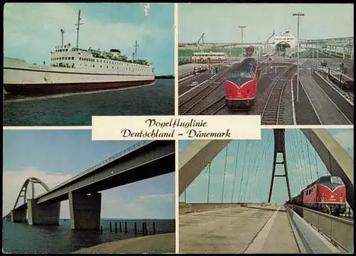 Ansichtskarte Puttgarden Fährbahnhof Zug Schiff Fehmarn 1978
