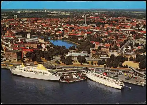 Ansichtskarte Kiel Luftbild Oslo-Kai u. Innenstadt 1987