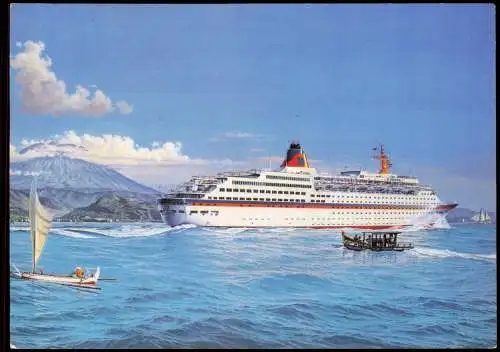 Ansichtskarte  Schiff Ship Luxusliner Europa Hapag-Lloyd Südsee 1987