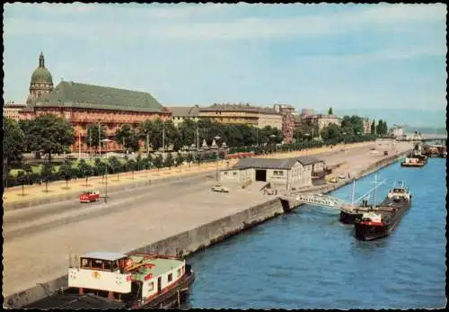Ansichtskarte Mainz Rheinufer mit Kurfürstlichem Schloss 1971