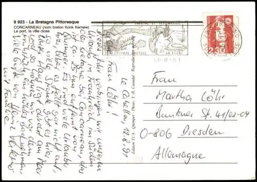 CPA Concarneau Le port, la ville close - Fischerboote 1991