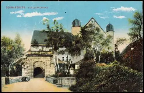 Ansichtskarte Schwarzburg Schloss (Castle) Schlosseingang 1910