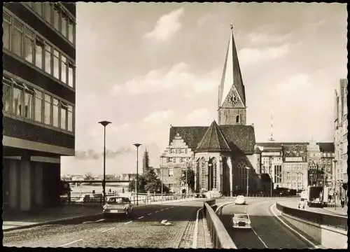 Ansichtskarte Bremen Straßenpartie Martinikirche 1963
