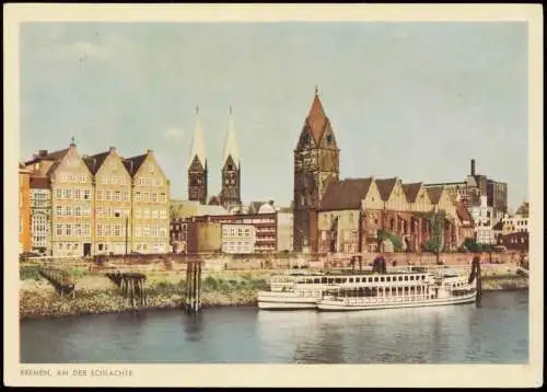 Ansichtskarte Bremen Schiff an der Schlachte 1958