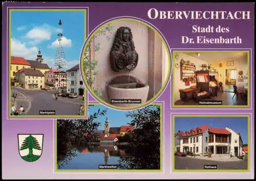 Oberviechtach Marktplatz Rathaus Weiher Brunnen Heimatmuseum Wappen 1994