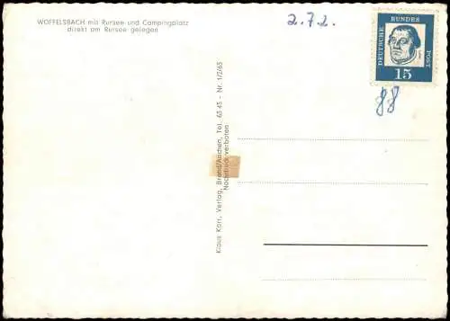Ansichtskarte Woffelsbach-Simmerath Mehrbild Rursee Campingplatz 1972